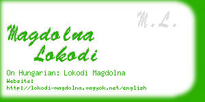 magdolna lokodi business card